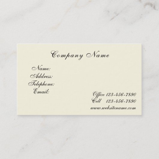 ヴィンテージエレガントビクトリアンピンクローズ 名刺 (裏面)