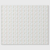 ヴィンテージエレガントピンクとブルーのフローラ ラッピングペーパー (フラット)