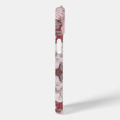 ヴィンテージエレガントピンクと白のフローラ名前をカスタムする Case-Mate iPhoneケース (裏面 / 右)