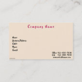 ヴィンテージエレガントピンクのバラビクトリアン 名刺 (裏面)