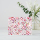 ヴィンテージエレガントピンクの王室の花ダマスク ポストカード (スタンド正面)