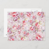 ヴィンテージエレガントピンクの王室の花ダマスク ポストカード (正面/裏面)