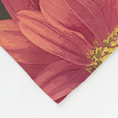 ヴィンテージエレガントピンクひまわりアクリルアートワーク | フリースブランケット (角)