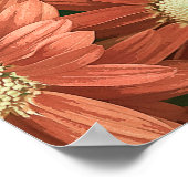 ヴィンテージエレガントピンクひまわりアクリルアートワーク | ポスター (角)