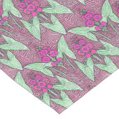 ヴィンテージエレガントピンクグリーンアールヌーボーフローラ ショートテーブルランナー (コーナー)