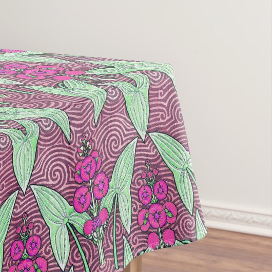 ヴィンテージエレガントピンクグリーンアールヌーボーフローラ テーブルクロス (インサイチュ)