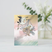 ヴィンテージエレガントピンクコウノトリ 招待状 (スタンド正面)