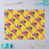 ヴィンテージエレガントピンクサンタクリスマスデライト 薄葉紙 (クラフト)