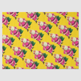 ヴィンテージエレガントピンクサンタクリスマスデライト 薄葉紙