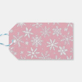 ヴィンテージエレガントピンクスノーフレークスフォトホリデー ギフトタグ (裏面横)