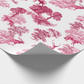 ヴィンテージエレガントピンクディアーキツネトイレウッドランド ラッピングペーパー (角)