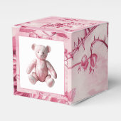 ヴィンテージエレガントピンクトイレテディベアお祝い フェイバーボックス (正面サイド)