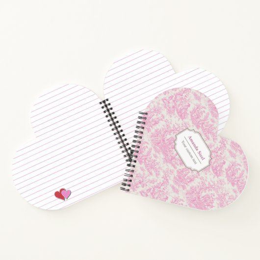 ヴィンテージエレガントピンクトイレデジュエイハート ノートブック (内部)