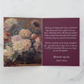 ヴィンテージエレガントピンクブルービババスケット牡丹 サンキューカード (内部)