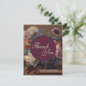 ヴィンテージエレガントピンクブルービババスケット牡丹 サンキューカード (スタンド正面)