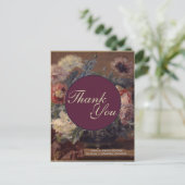 ヴィンテージエレガントピンクブルービババスケット牡丹 ポストカード (スタンド正面)