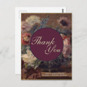 ヴィンテージエレガントピンクブルービババスケット牡丹 ポストカード (正面/裏面)