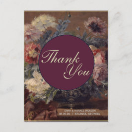 ヴィンテージエレガントピンクブルービババスケット牡丹 ポストカード