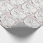 ヴィンテージエレガントピンクベビーシャワーラッピング紙 ラッピングペーパー (角)