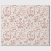 ヴィンテージエレガントピンクベージュエクエストリアントワールフローラ ラッピングペーパー (フラット)