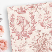 ヴィンテージエレガントピンクベージュエクエストリアントワールフローラ ラッピングペーパー