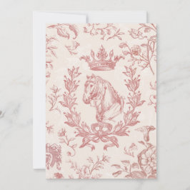 ヴィンテージエレガントピンクホースクラウンローレルボークレスト 招待状