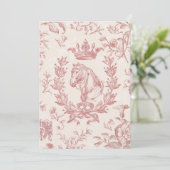 ヴィンテージエレガントピンクホースクラウンローレルボークレスト 招待状 (スタンド正面)