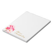 ヴィンテージエレガントピンクマグノリアスフローラメモ帳 ノートパッド (回転)