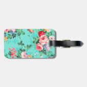 ヴィンテージエレガントピンクレッドイエローローズパターン ラゲッジタグ (裏面横)