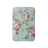 ヴィンテージエレガントピンクレッドローズパターン バスマット (正面縦)