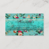 ヴィンテージエレガントピンクレッドローズ壁紙 名刺 (裏面)