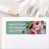 ヴィンテージエレガントピンクレッドローズ ラベル (インサイチュ)