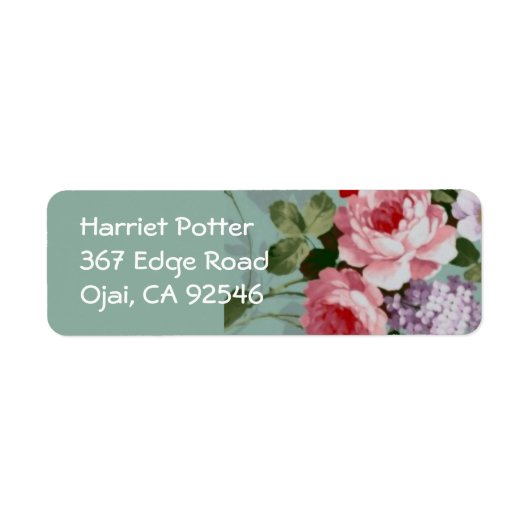 ヴィンテージエレガントピンクレッドローズ ラベル (正面)