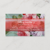 ヴィンテージエレガントピンクレッドローズ 名刺 (裏面)