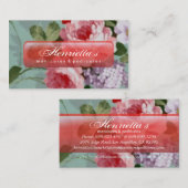 ヴィンテージエレガントピンクレッドローズ 名刺 (正面/裏面)