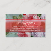 ヴィンテージエレガントピンクレッドローズ 名刺 (裏面)