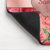 ヴィンテージエレガントピンクレッドローゼスフローラモノグラムの マウスパッド (コーナー)