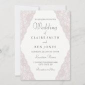 ヴィンテージエレガントピンクレース結婚式招待状 招待状 (正面)