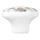 ヴィンテージエレガントピンクローズとスワッグ セラミックノブ (側面)