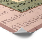 ヴィンテージエレガントピンクローズアンティークコラージュ ポスター (角)