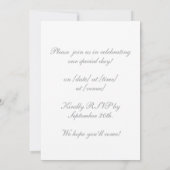 ヴィンテージエレガントピンクローズウッドフローラ馬 招待状 (裏面)