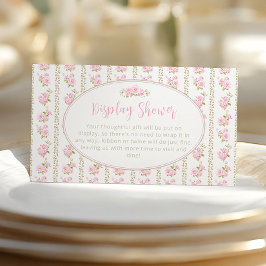 ヴィンテージエレガントピンクローズディスプレイシャワー エンクロージャーカード