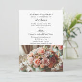 ヴィンテージエレガントピンクローズマザーズデイ 招待状 (スタンド正面)