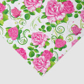 ヴィンテージエレガントピンクローズ白い背景 薄葉紙 (詳細)