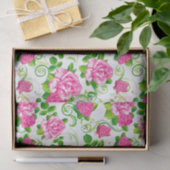 ヴィンテージエレガントピンクローズ白い背景 薄葉紙 (ギフト)