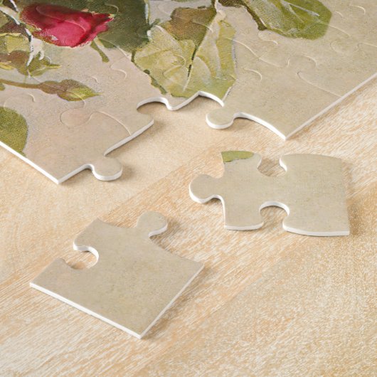 ヴィンテージエレガントピンクローズ ジグソーパズル (側面)
