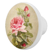 ヴィンテージエレガントピンクローズ セラミックノブ (右)