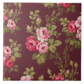 ヴィンテージエレガントピンクローゼオンマルーン背景 タイル (正面)