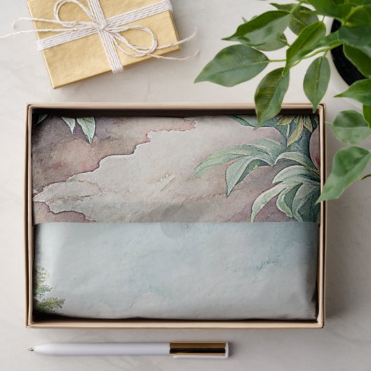 ヴィンテージエレガントピンク牡丹ガーデンライス紙 薄葉紙 (ギフト)