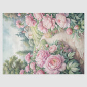 ヴィンテージエレガントピンク牡丹ガーデンライス紙 薄葉紙 (正面)